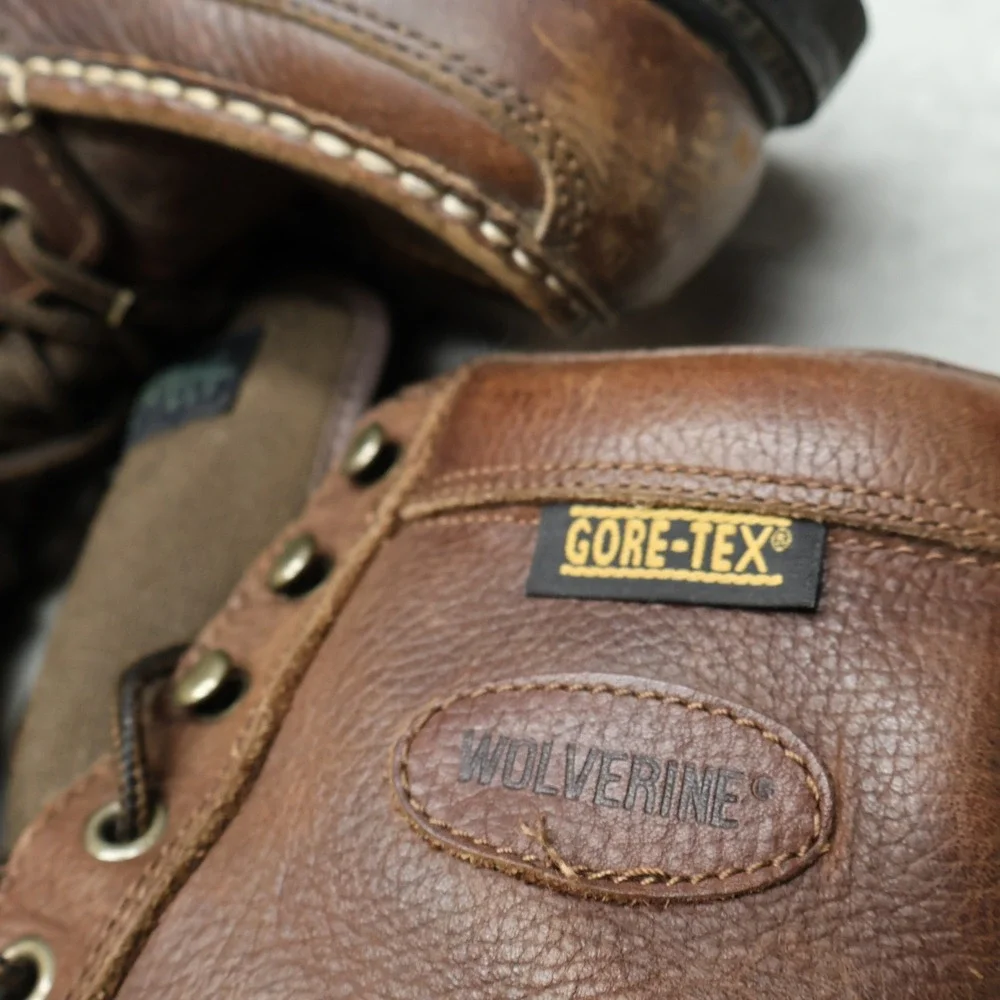 Wolverine Mens 11 Boots Brown Gore-Tex Moc Toe Lug Sole Work Logger Waterproof